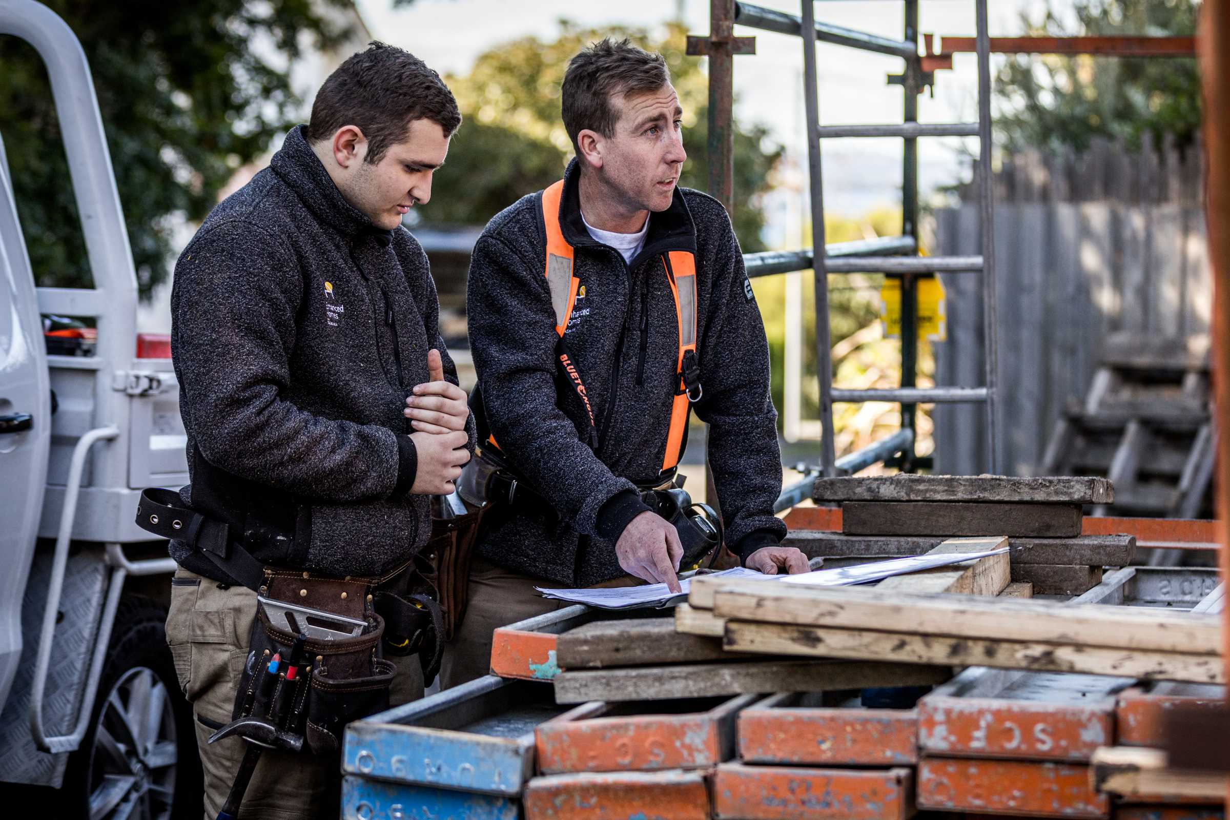 Work team accurately reading plans and construct scaffolding in a safe manner. Photo: Natalie Mendham.